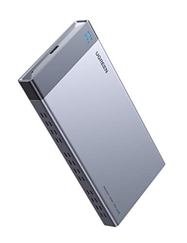 UGREEN Dual-Slot M.2 Enclosure RAID for SATA NGFF SSD Aluminum USB 3.1 Gen 2 SuperSpeed with UASP Trim External Solid State Drive Enclosure Support RAID 1 and 0 Thunderbolt 3 Compatible