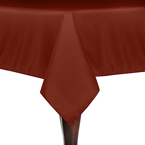 Ultimate Textile 60 x 90-Inch Rectangular Polyester Linen Tablecloth Burnt Orange
