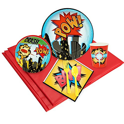 BirthdayExpress Superhero Comics Party Supplies - Party Pack for 24