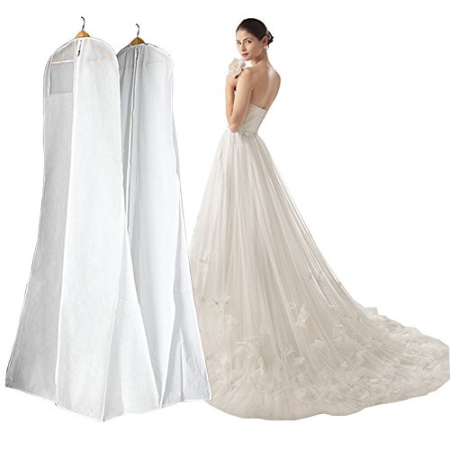 Manfei Wedding Dress Bags Bridal Gown Garment Bag for Mermaid Wedding Dress (180CM, Ivory)