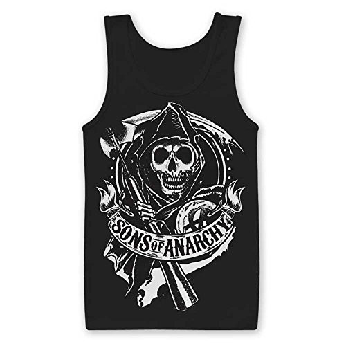 Sons of Anarchy Officially Licensed Merchandise SOA Scroll Reaper Tank Top Black XX-Large