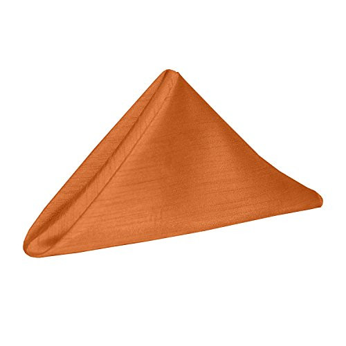 Ultimate Textile -1 Dozen- Reversible Shantung Satin - Majestic 20 x 20-Inch Cloth Dinner Napkins Orange