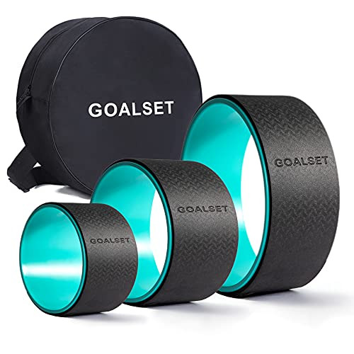 GOALSET Yoga Wheel Set 3 Pack for Back Pain-Muscle Relaxation-Back Roller for Stretches Ligaments and Strengthens Muscles-Yoga Balance Accessory