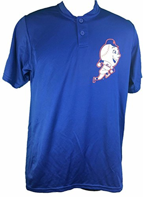 Majestic New York Mets Cooperstown Collection Two Button Dri Fit Jersey T-Shirt (Small) Majestic New York Mets Cooperstown Collection Two Button Dri Fit Jersey T-Shirt (Small)