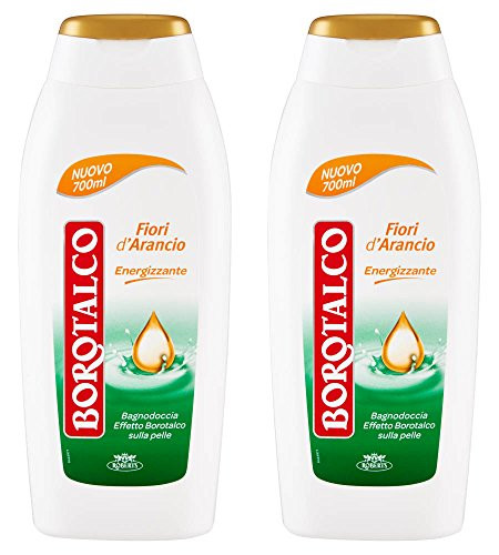 Borotalco-inchFiori d'Arancioinch Energizing Bath and Shower- Orange Blossom Scent - 23.6 Fluid Ounces -700ml- Bottles -Pack of 2- - Italian Import -