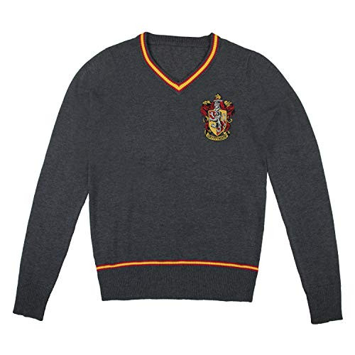 Cinereplicas Harry Potter Hogwarts V-Neck Sweater - Adults  and  Kids - Official Harry Potter License Gryffindor- Large -for Adults-