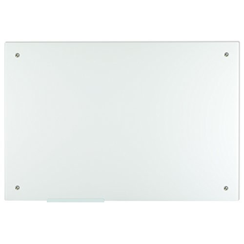 Lockways Glass Dry Erase Board  Ultra Whiteboard/White Board 36 x 24- Frameless- Clear Marker Tray- for Office- Home- School