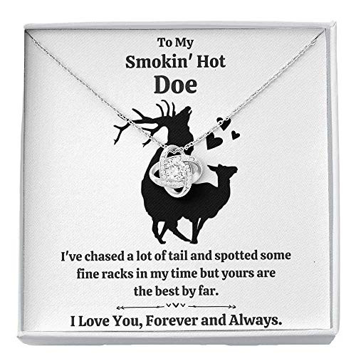 OC9 Gifts To My Smokin' Hot Doe inchTailinch Love Knot Necklace with Message Card and Gift Box. Gift for Fiance- Girlfriend- Future Wife- Wife. Fiance- Girlfriend- Future Wife- Wife Gift. Necklace for Fiance- Girlfriend- Future Wife- Wife -Standard B