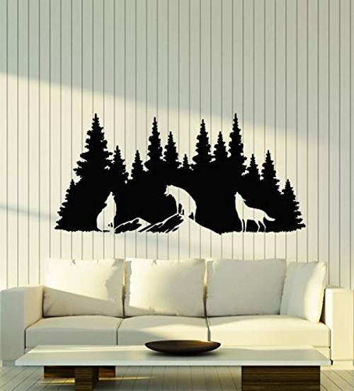 Vinyl Wall Decal Fir Trees Forest Wolf Family Predator Animals Stickers Mural Large Decor -g4680- Black Vinyl Wall Decal Fir Trees Forest Wolf Family Predator Animals Stickers Mural Large Decor -g4680- Black