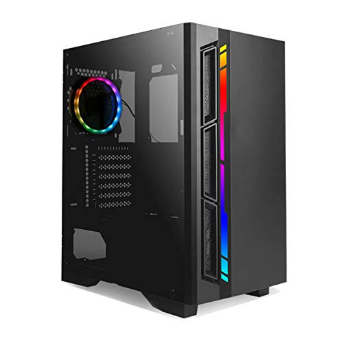 Antec NX400 NX Series- Mid-Tower ATX Gaming Case- Tempered Glass Side Panel- LED Strip Front Panel- 360 mm Radiator Support- 1 x 120 mm ARGB Fan Included