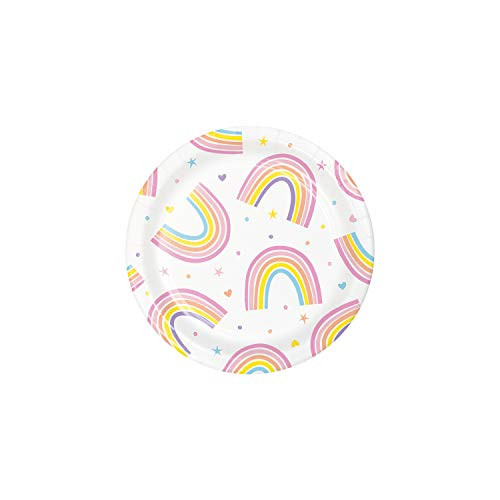 Happy Rainbow Dessert Plates 8 ct