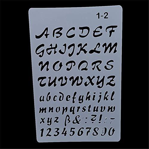 Timetries01 Lettering Stencils Letter and Number Stencil Painting Paper Craft Alphabet and Number Stencils DIY Drawing Template