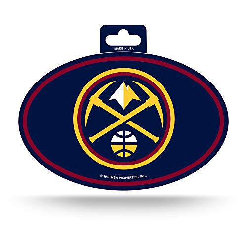 NBA Rico Industries Color Team Logo Oval Sticker Denver Nuggets  3 x 5-inches