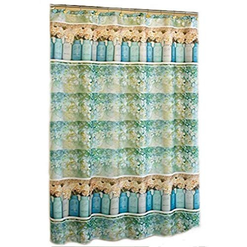 The Lakeside Collection Mason Jar Floral Shower Curtain
