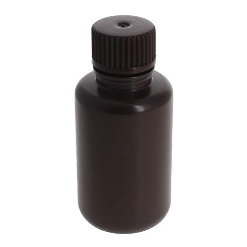 Othmro Plastic Lab Chemical Reagent Bottle 60ml Small Mouth Sample Sealing Liquid Storage Container Brown 1pcs