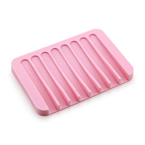 Urbanstrive Soap Dish Shower Waterfall Soap Tray Soap Saver Soap Holder for Bathroom Kitchen Counter Top Flexible Silicone Keep Soap Bars Dry Easy Cleaning - Pink Urbanstrive Soap Dish Shower Waterfall Soap Tray Soap Saver Soap Holder for Bathroom Kitchen Counter Top Flexible Silicone Keep Soap Bars Dry Easy Cleaning - Pink