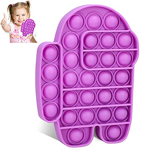 BEICHEN Fidget Toys Push Popping Bubble Sensory Fidget Toys Silicone Bubble Sensory Toys Stress and Anxiety Relief Toys for Adults and Kids with ADD ADHD Autism Special Needs -Purple-