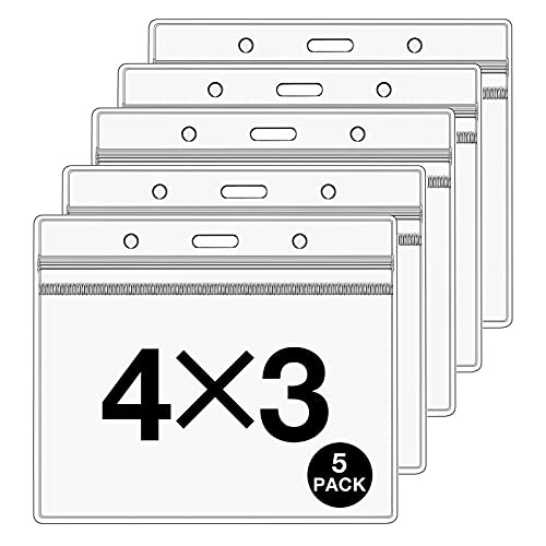 5 PCS CDC Vaccine Card Protector 4x3 in Plastic Sleeve for Vaccination Card Protector Clear Immunization Vaccine Card Holder Plastic Record Waterproof ID Name Tag Badge Holder