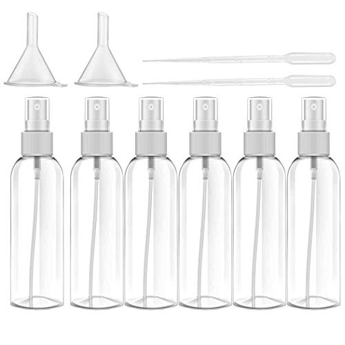 Plastic Spray Bottles 60ML Fine Mist Spray Bottle 2oz Clear Spray Bottles for Perfume Essential Oils -6 Pack- By Angoodden