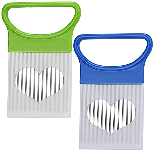 -2PCS- Assistant Slicers Stainless Steel Vegetable Rack Slicers Meat Slicers Onion Peeler Potato Cutter Slicer Vegetable Helper Stainless Steel Fork Slicing Kitchen Tool Cutting Chopper