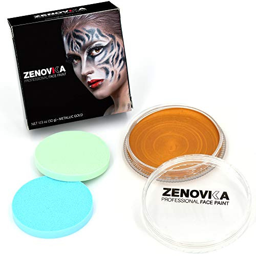 Metallic Gold Face Paint Kit Large Water Based Paints Halloween Makeup Kit Professional Face Paint Face Paints Safe for Sensitive Skin -Metallic Gold Body Paint 32g -1.13oz- -Gold Facepaint- Metallic Gold Face Paint Kit Large Water Based Paints Halloween Makeup Kit Professional Face Paint Face Paints Safe for Sensitive Skin -Metallic Gold Body Paint 32g -1.13oz- -Gold Facepaint-