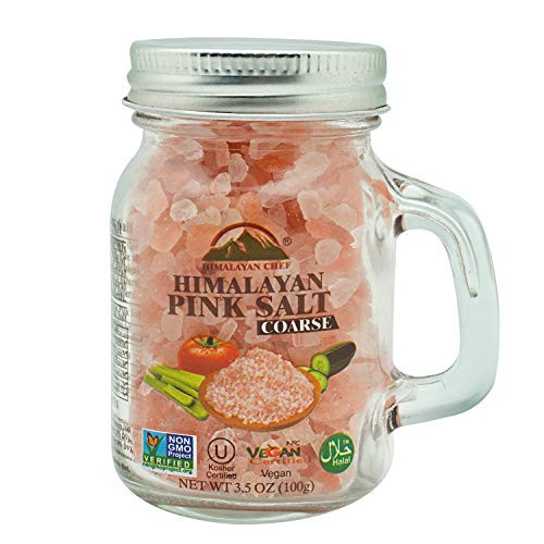 Himalayan Chef Himalayan Pink Salt Coarse Salt Mason Jar-3.5 Ounces