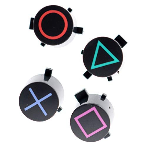 Deal4GO ABXY Buttons Triangle Circle Square X Action Button Set Replacement for Sony PS4 DualShock 4 Controller Face Buttons -Grey-