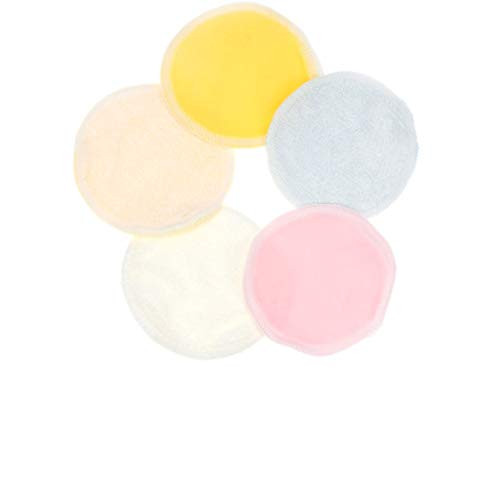 Reusable Makeup Remover Pads Natural Cotton 10 Pcs with Laundry Bag - Reusable Cotton Washable Organic Bamboo Cotton Round Facial Pads Facial Cleansing Toner Pads-4 Color-