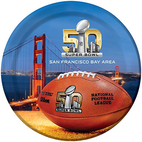 Creative Converting Super Bowl 50 8 Count Sturdy Style Luncheon Plates Multicolor