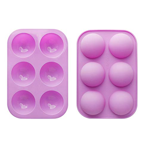 6-Cavity Semi Sphere Silicone Mold for Making Hot Chocolate Bomb Cake Jelly Dome Mousse Pudding Handmade Soap -Purple-1PCS- 6-Cavity Semi Sphere Silicone Mold for Making Hot Chocolate Bomb Cake Jelly Dome Mousse Pudding Handmade Soap -Purple-1PCS-