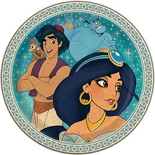 Unique Disney Aladdin Round Dinner Plates - 8 Pcs 9" Multicolor