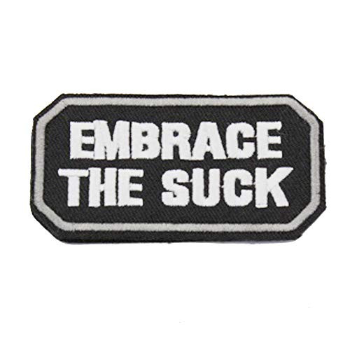 ZHDTW Words Letters Embrace The Sucks Embroidered Tactical Patches with Hook and Loop -DT-027-