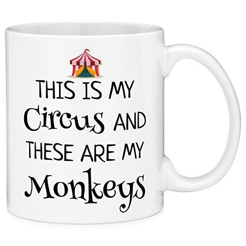 Mugvana This Is My Circus And These Are My Monkeys Mom and Kids Funny Gift Coffee Mug (11oz) Mugvana This Is My Circus And These Are My Monkeys Mom and Kids Funny Gift Coffee Mug (11oz)