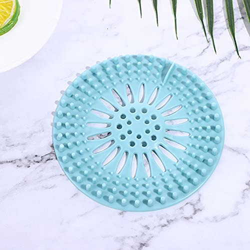 Hair Catcher Durable Silicone Hair Stopper Shower Drain Covers Easy to Install and Clean Suit Bathroom Bathtub and Kitchen-Blue-