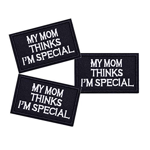 U-Sky Iron on Patches Pack 3pcs Iron-on Letter Patches for Clothing Backpacks Bookbags Jeans Jackets -My MOM Thinks I AM Special- U-Sky Iron on Patches Pack 3pcs Iron-on Letter Patches for Clothing Backpacks Bookbags Jeans Jackets -My MOM Thinks I AM Special-
