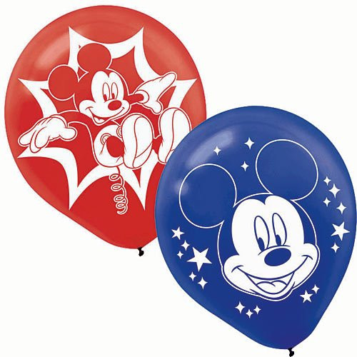 Mickey Mouse Printed Latex Balloons 6 Pack