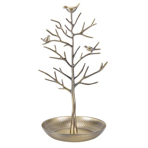 ChezMax Outdoor Antique Birds Tree Stand Jewelry Display Necklace Earring Bracelet Holder Organizer Rack Tower Gold ChezMax Outdoor Antique Birds Tree Stand Jewelry Display Necklace Earring Bracelet Holder Organizer Rack Tower Gold
