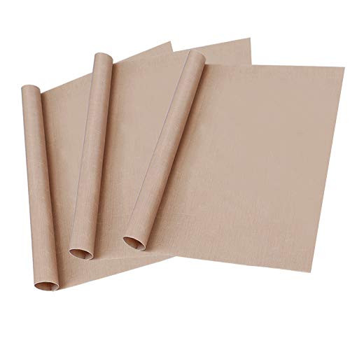 3 Pack PTFE Teflon Sheet for Heat Press Transfer Sheet Non Stick 12" X 16" Heat Transfer Paper Reusable Heat Resistant Craft Mat Non Stick Paper Washable and Reusable Heat Resistant Craft Mat