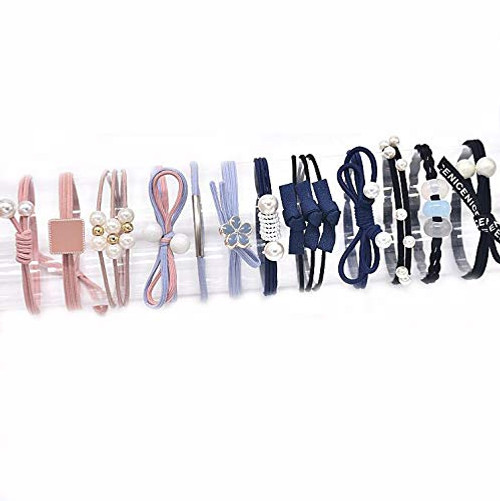 Hair Ring with Beads Hair Rope Hair Elastic Bracelet Pearl Hairband Strong Elastics Hair Ties Ponytail Holder Korean Hair Bands Multicolor -12pcs- Hair Ring with Beads Hair Rope Hair Elastic Bracelet Pearl Hairband Strong Elastics Hair Ties Ponytail Holder Korean Hair Bands Multicolor -12pcs-