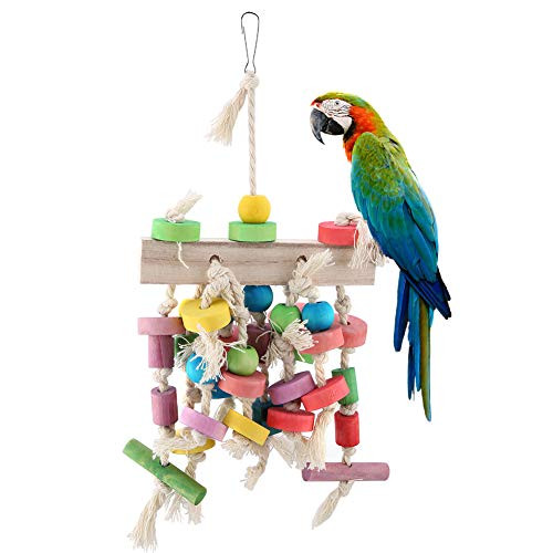 Bird Chewing Toys Colorful Parrots Swing Hanging Ladder Wood Parrot Toy for Small Birds Chewing Playing Swinging and Climbing Bird Chewing Toys Colorful Parrots Swing Hanging Ladder Wood Parrot Toy for Small Birds Chewing Playing Swinging and Climbing