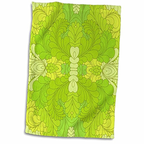 3D Rose Huge Chartreuse Swirly Design TWL_62503_1 Towel 15" x 22"