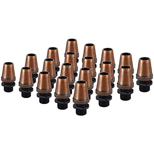 Retro Metal 20 Pcs Strain Relief Cord Connector Pendant Lighting Cord, YaeTek Aluminum Threaded Cord Grip Wire Clamp for Lamp Power Cable Connector (Antique Copper)