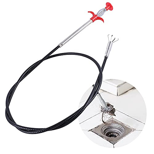 Drain Clog Remover Tool Flexible Grabber Claw Pick Up Reacher Tool With 4 Claws Bendable Hose Pickup Reaching Assist Tool for Litter Pick Home Sink Drains Toilet