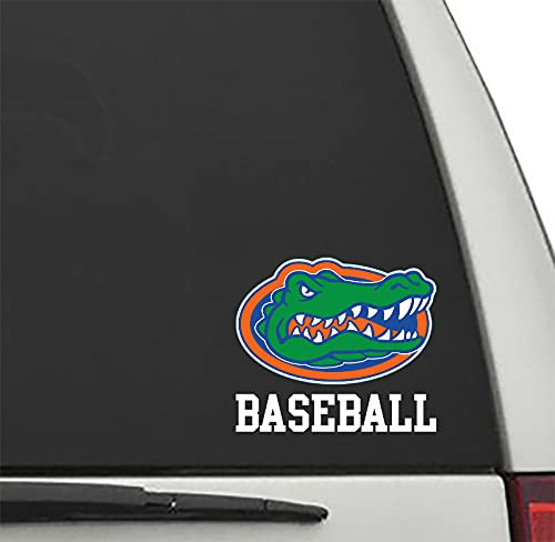 Florida Gators BASEBALL with GATOR HEAD Logo Vinyl Decal #2 Car Truck Window UF Sticker FBA