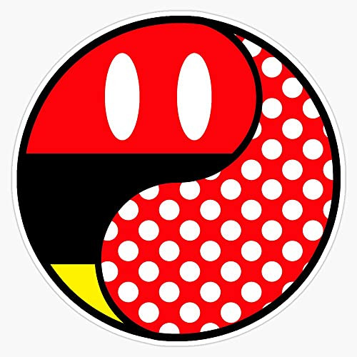 JB Print Mouse Ying Yang Vinyl Decal Sticker Car Waterproof Car Decal Bumper Sticker 5"