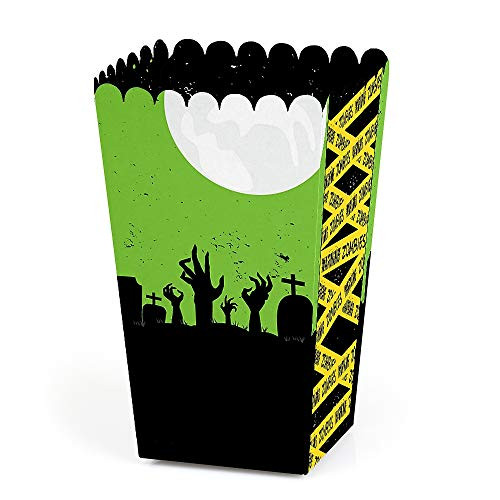 Zombie Zone - Halloween or Birthday Zombie Crawl Party Favor Popcorn Treat Boxes - Set of 12