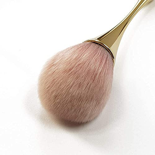 MOIBASE Large Mineral Powder Brush Bronzer Kabuki Makeup Brush Soft Fluffy Foundation Brush Professional Powder Brush and Blush Brush for Daily Makeup -glod Color- B003