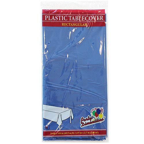 Party Dimensions Plastic Rectangular 54"x108" - Blue - 1 Pc Table Cover