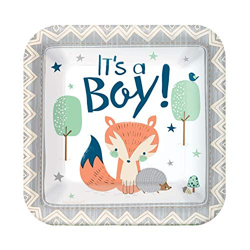 amscan Bearly Wait Square Dessert Paper Plates - 8 Pcs