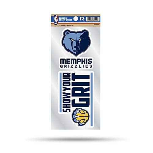 NBA Rico Industries Double Up Die Cut 2-Piece Sticker Sheet Memphis Grizzlies 4 x 9-inches